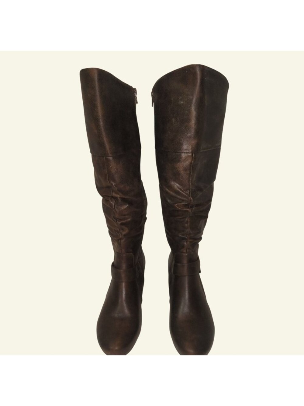 Baretraps Womens Brown Wide-Calf Knee-High Boots With Cushion Insoles